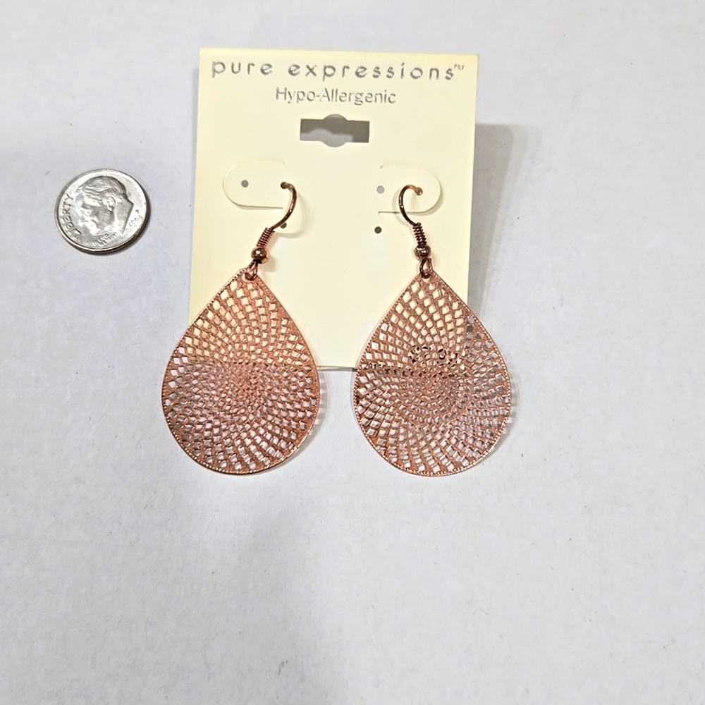 Pure Expressions Rose Gold Teardrop Earrings